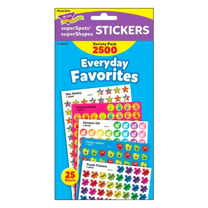 Holiday Sale Trend Enterprises SuperSpots & SuperShapes Everyday Favorites Stickers, Variety Pack, Set of 2500